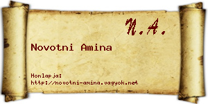 Novotni Amina névjegykártya